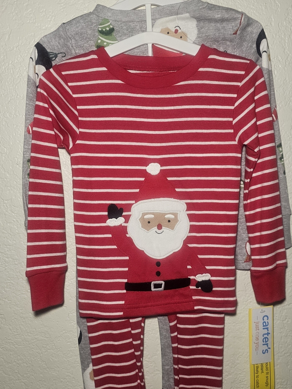 Carter's Red Santa Stripe Kids Pajama Set
